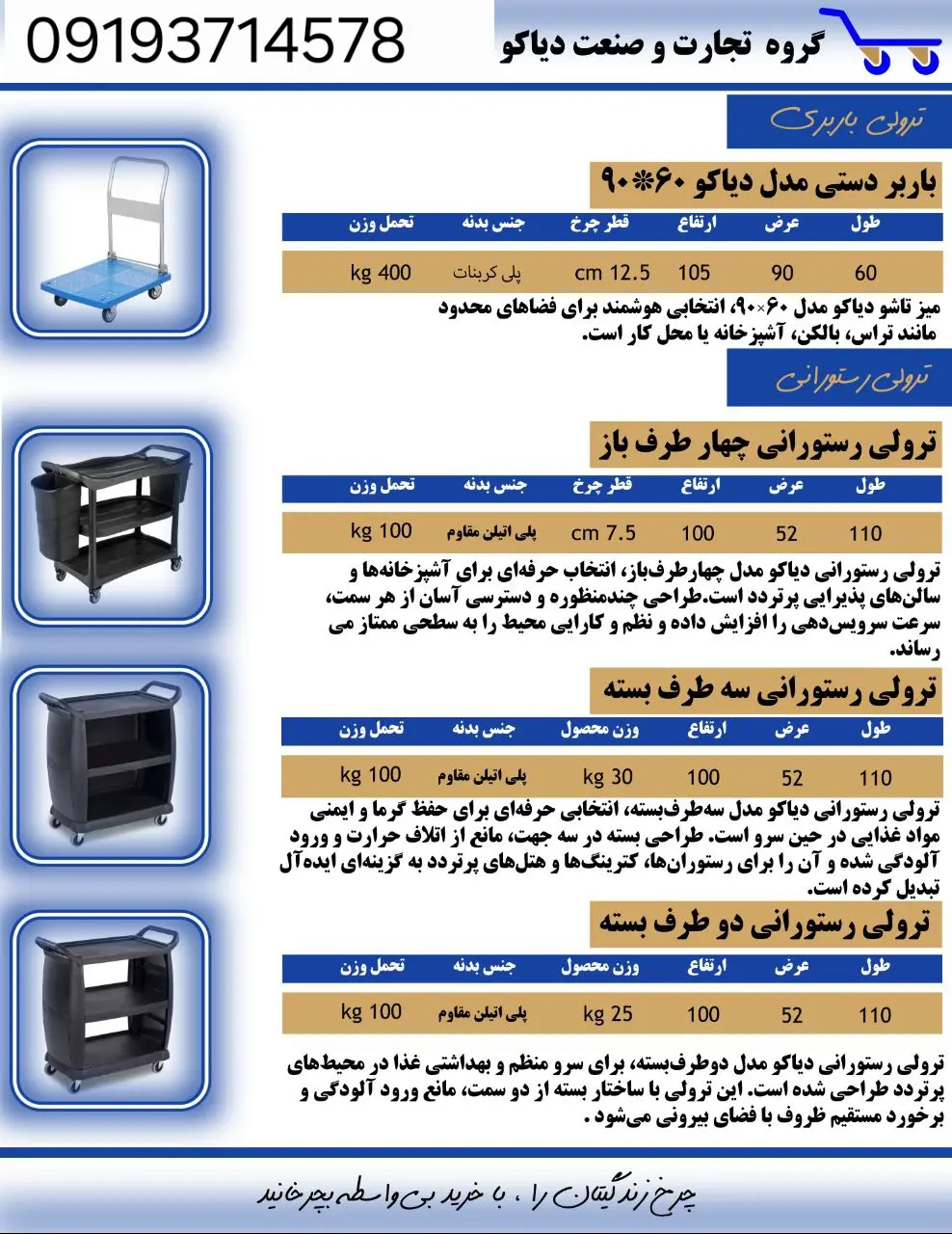 فروشگاه ترولی و باربر دیاکو