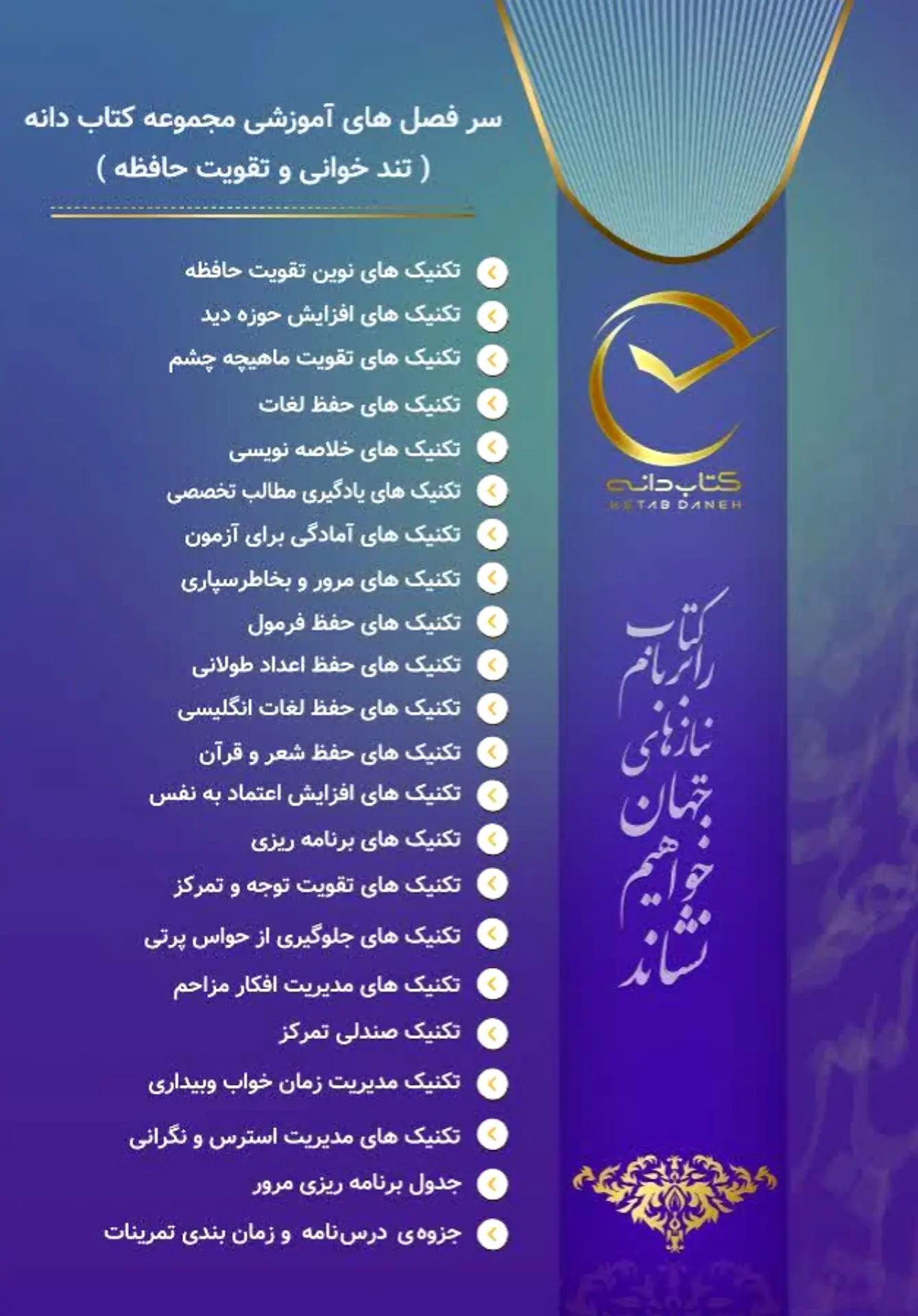 آموزشگاه تندخوانی و تقویت حافظه کتابدانه